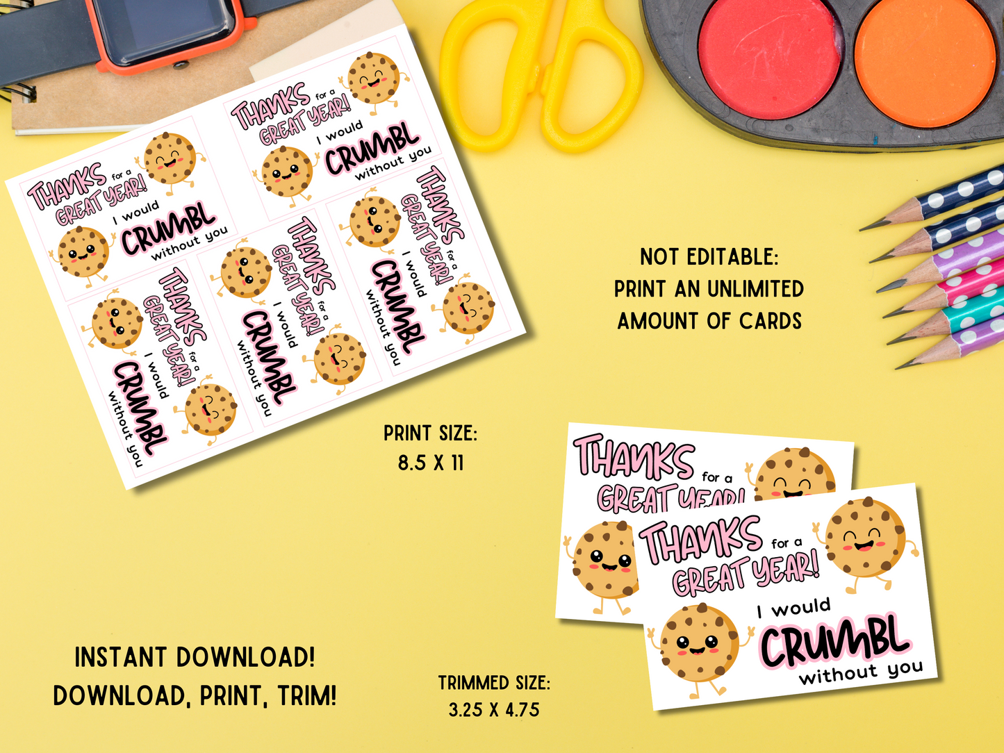 Teacher Gift Card Tag - Instant Download