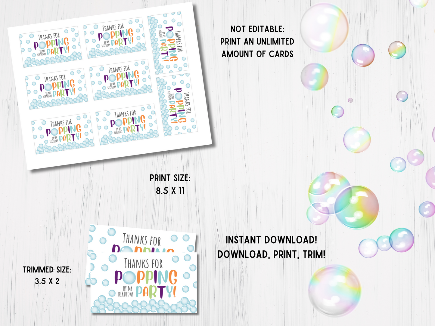Party Favor Gift Tag - Instant Download