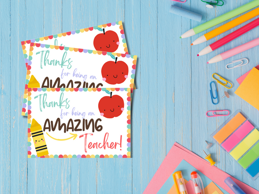 Teacher Gift Card Tag - Instant Download