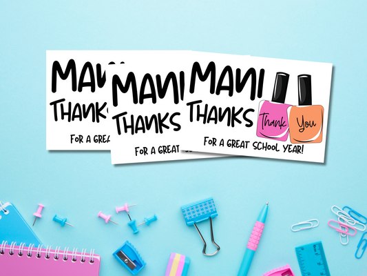 Teacher Gift Card Tag - Instant Download