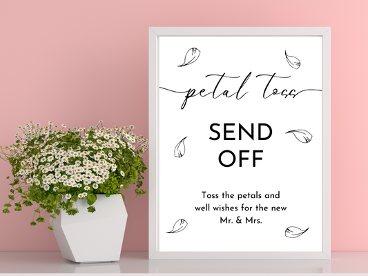 Wedding Petal Toss Sign - Instant Download