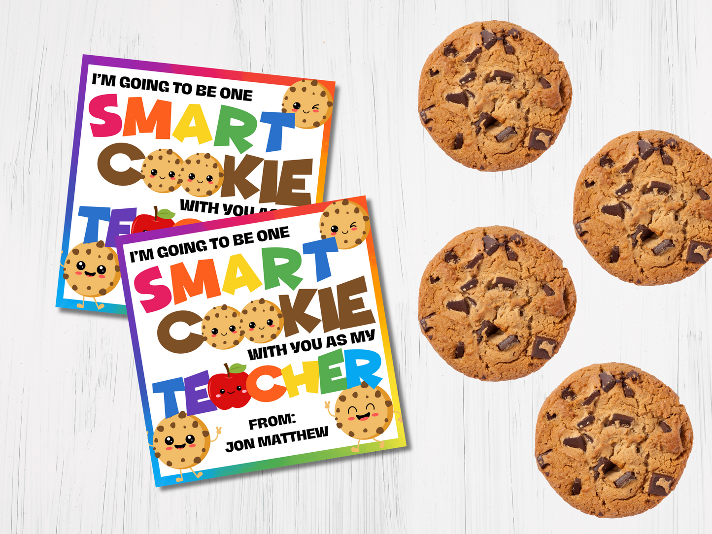Smart Cookie Teacher Thank You Card - Editable Download