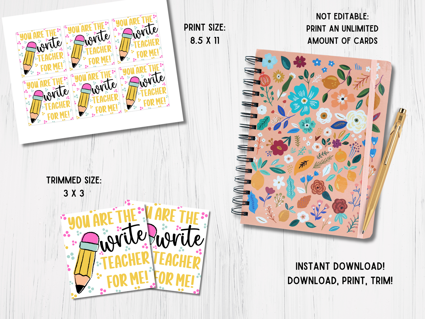 Teacher Gift Tag - Instant Download