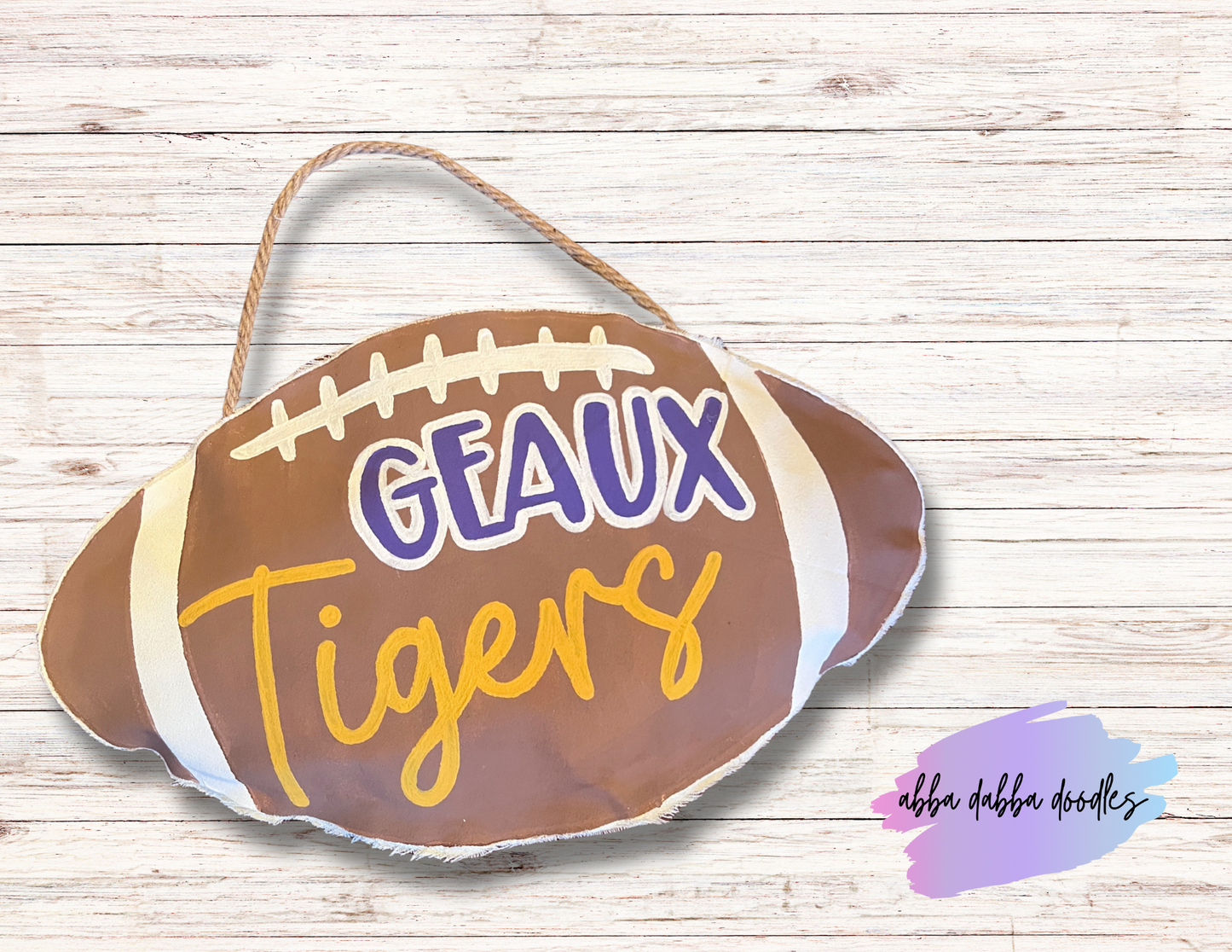 Purple & Gold Football Door Hanger