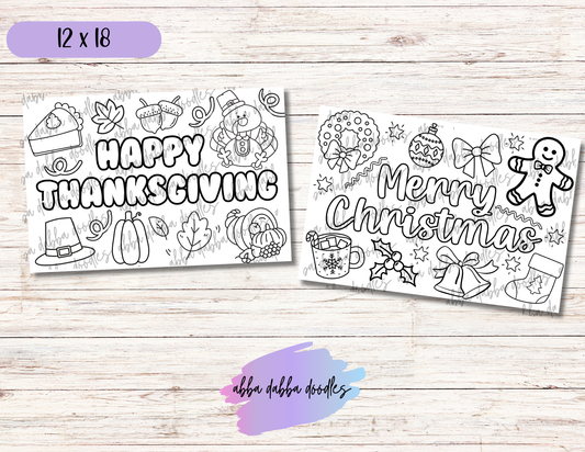 Holiday Coloring Placemats