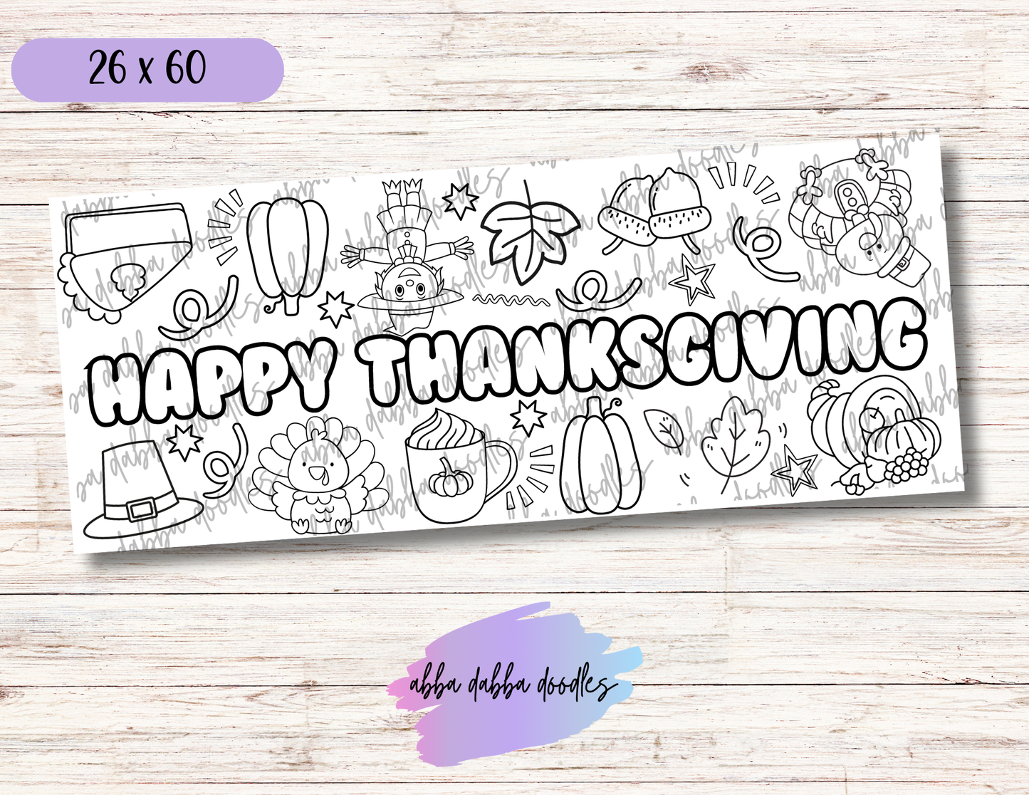 Thanksgiving Coloring Table Runners