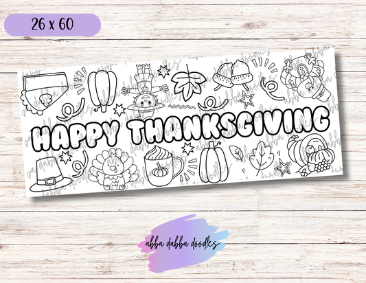 Thanksgiving Coloring Table Runners