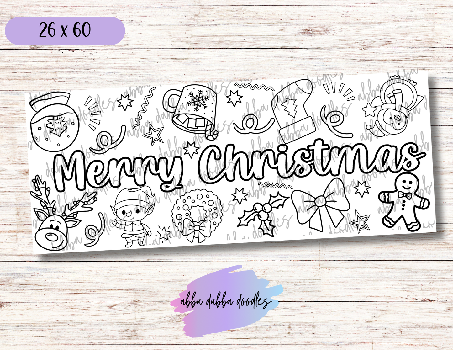 Christmas Coloring Table Runners