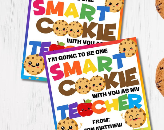 Smart Cookie Teacher Thank You Card - Editable Download